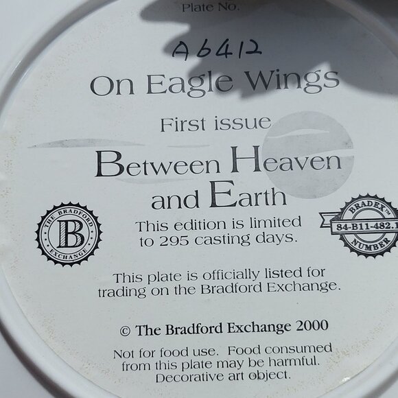 Bradford Exchange Decorative 3D Plate 3 Flying Eagles Figurine On Eagles Wings B - Picture 9 of 14